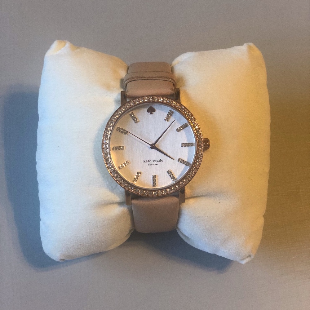 Kate Spade Women's 'Metro' Crystal Leather Watch